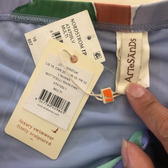 Artesands L’avana Botticelli Colorful High Waist Swim Bikini Bottoms Plus SZ 18 - Picture 6 of 12